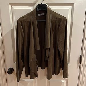 Bagatelle Collection faux suede jacket 2X olive green